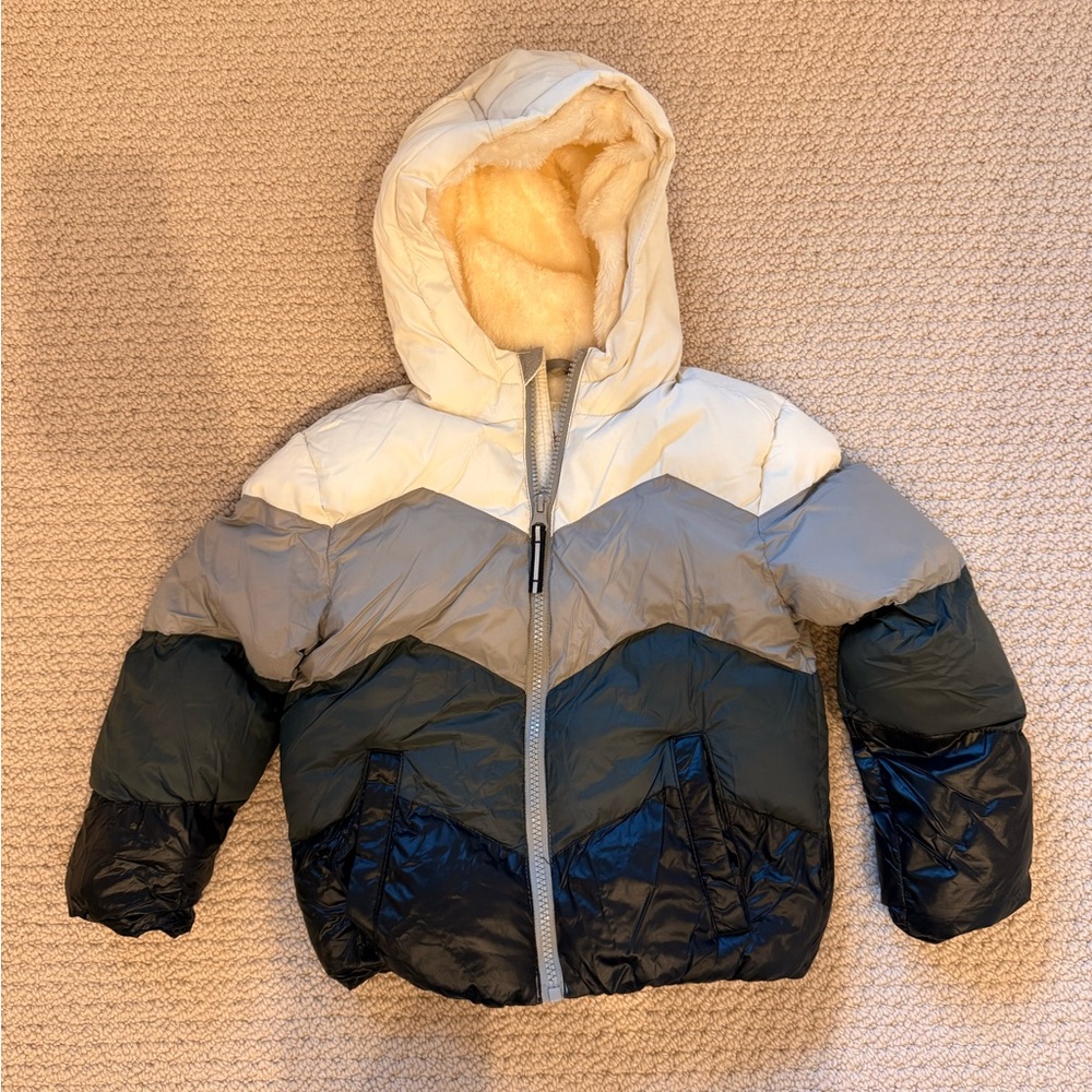 Cat & Jack Colorblock Hooded Puffer Jacket size xs